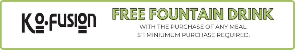 free fountain drink with meal