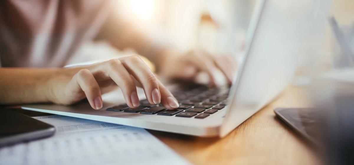 person working on laptop