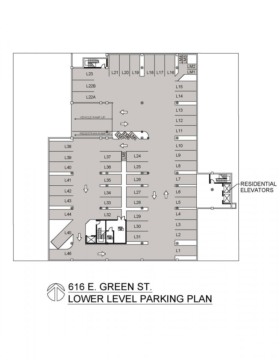 616 Lower Level Parking Map