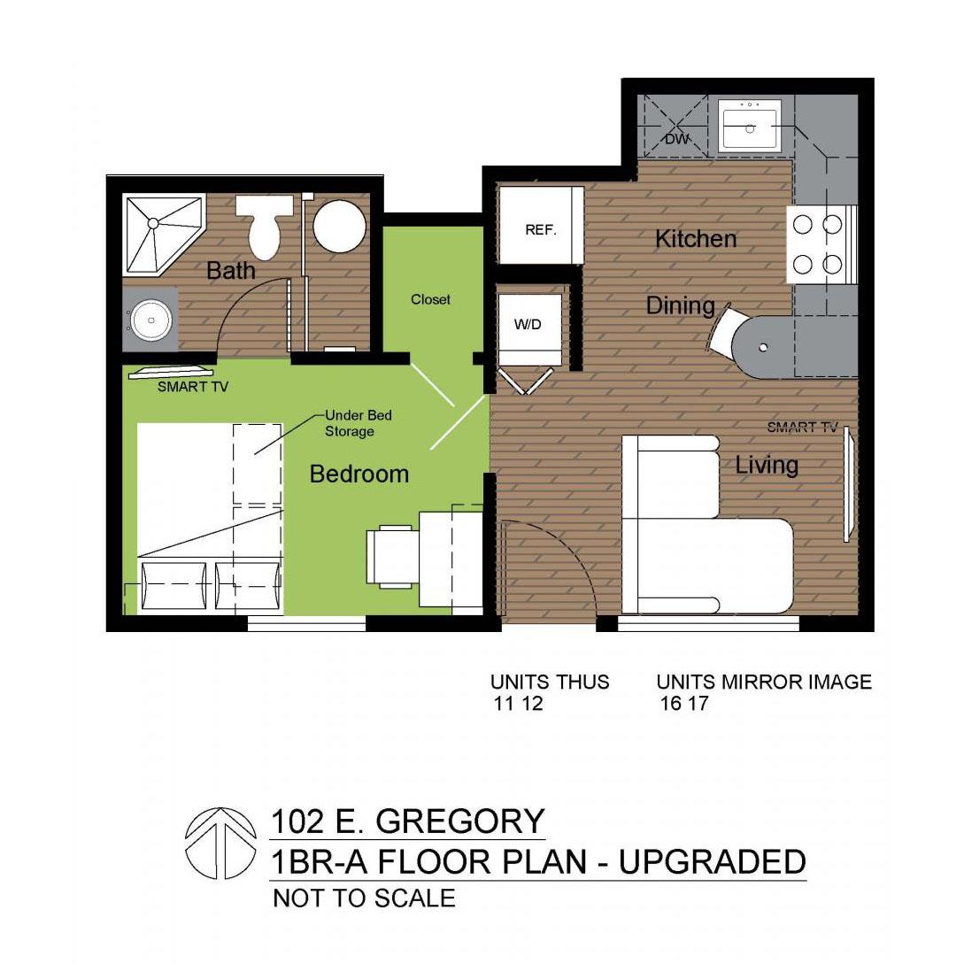 102G 1BR-A Floorplan