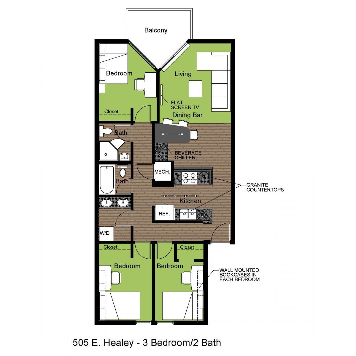 505H-3BR-2BA FLOORPLAN