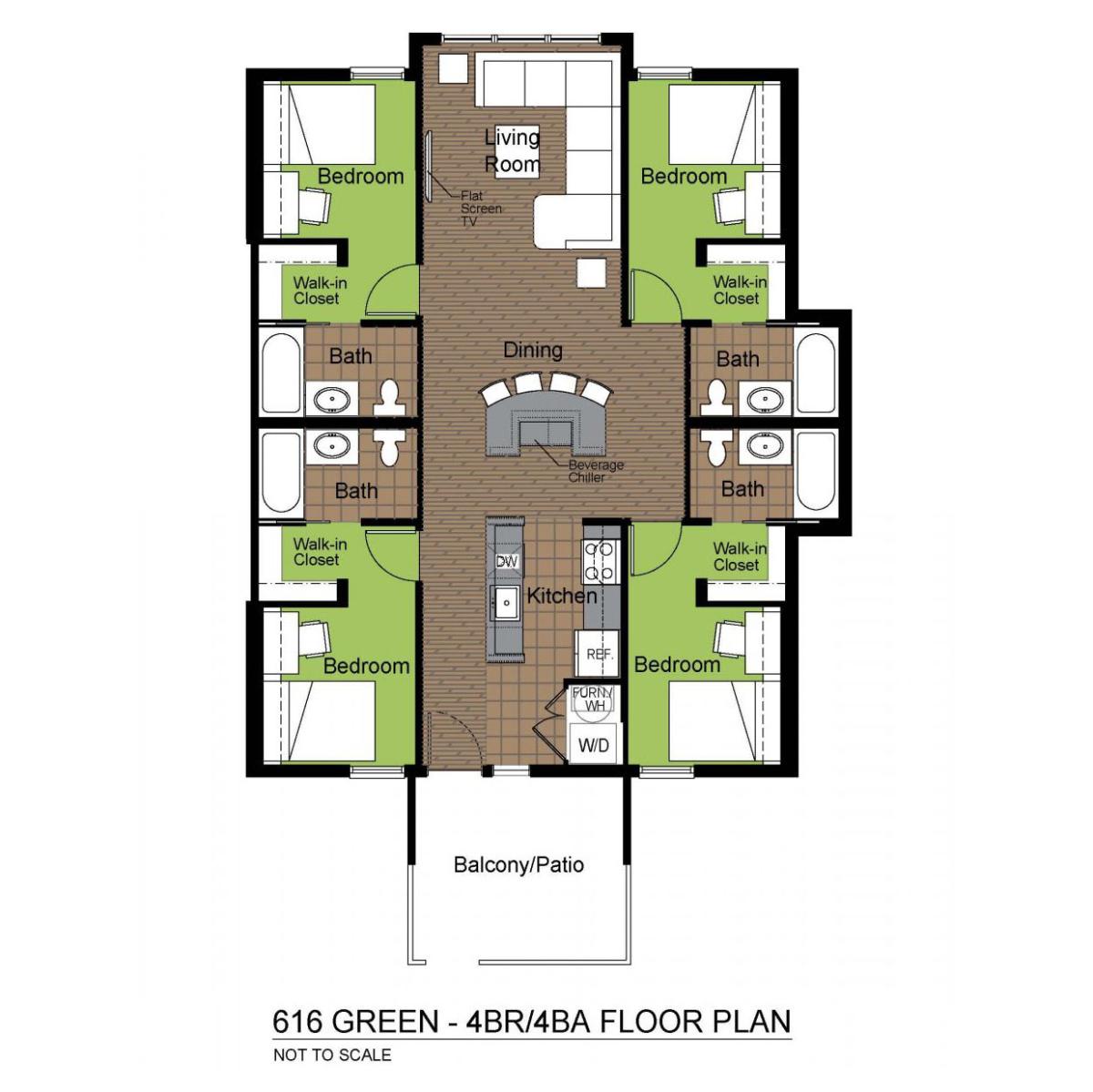 616G-4BR - 4BA FLOORPLAN