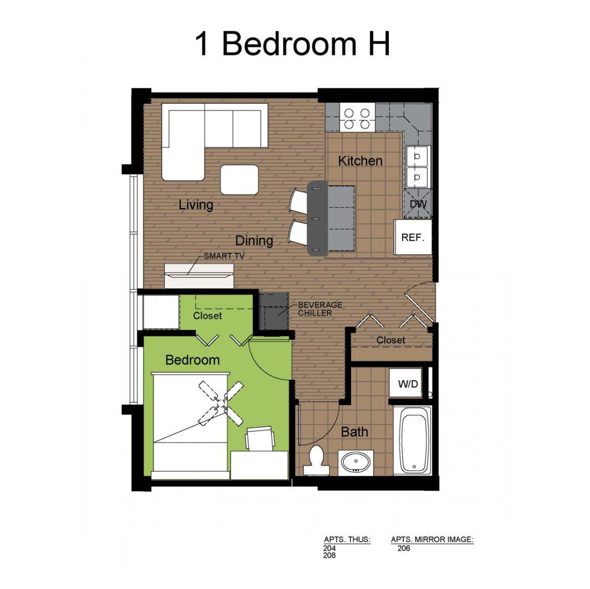 LANDO 1BR-H FLOORPLAN