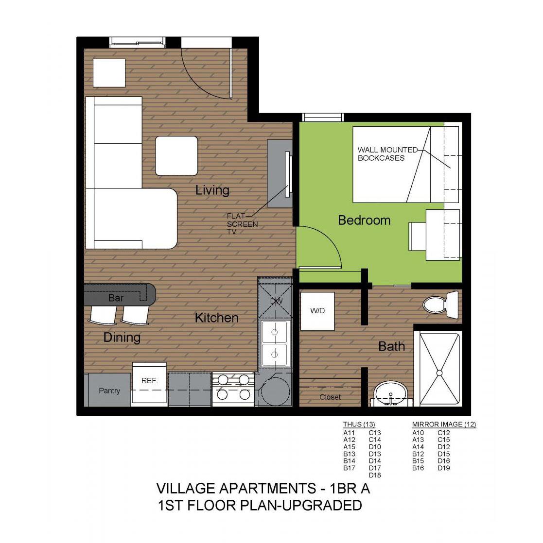 VILLAGE 1BR A FLOORPLAN