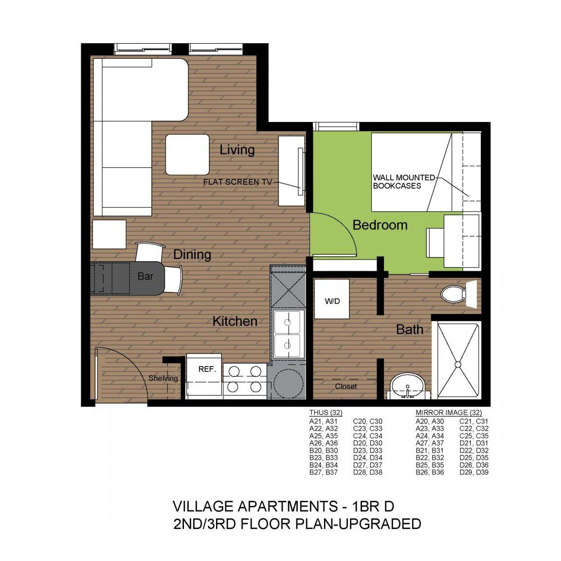 VILLAGE 1BR D FLOORPLAN