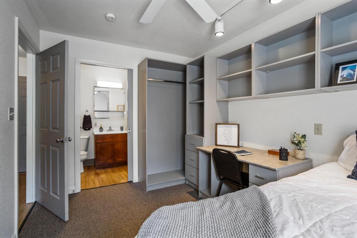 Bedroom and Desk and Closet