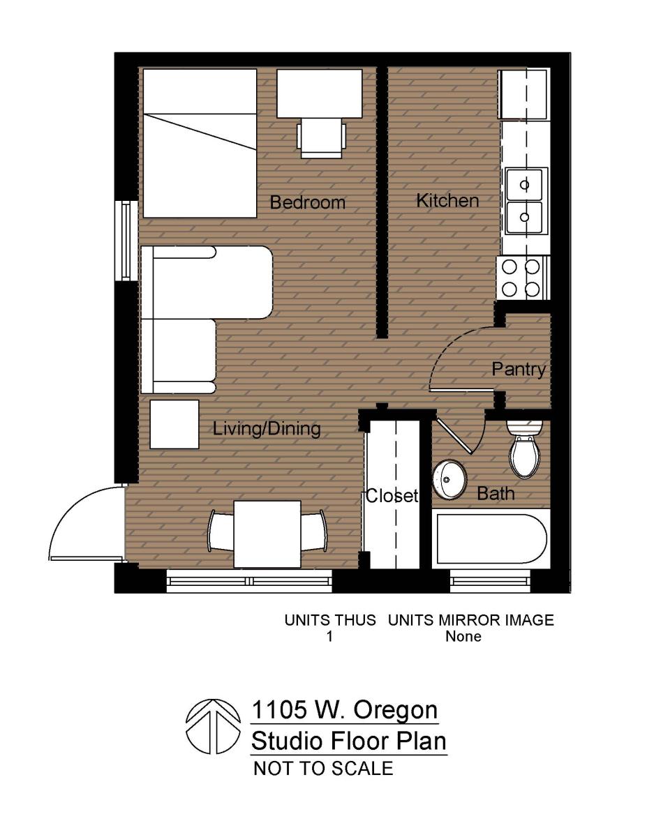 1105 W Oregon Studio Floor Plan