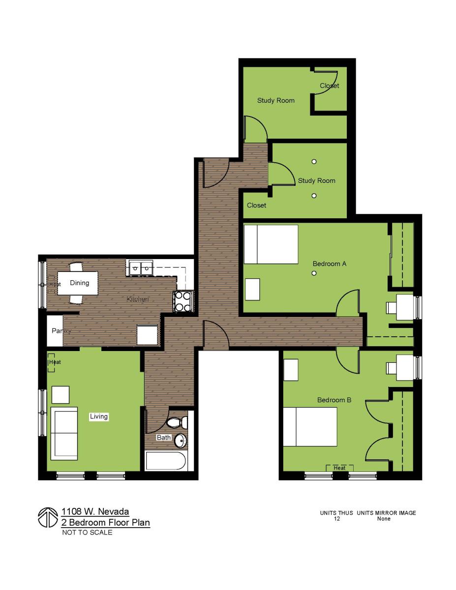 1108 W Nevada 2 Bedroom Floor Plan #12