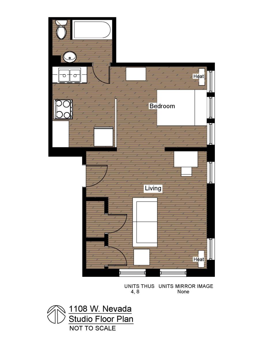 1108 W Nevada Studio Floor Plan #4 & #8