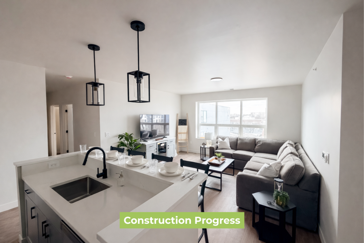 505 S. Fifth - The Station Construction Progress - Kitchen and Living Room