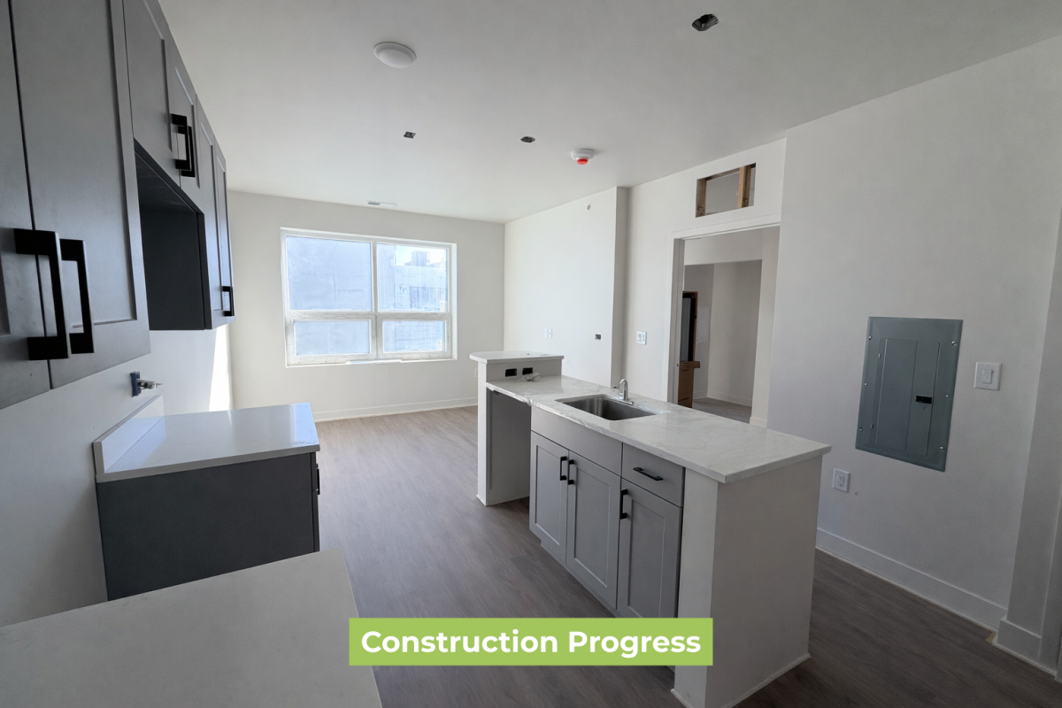 505 S. Fifth - The Station Construction Progress - Kitchen and Living Area
